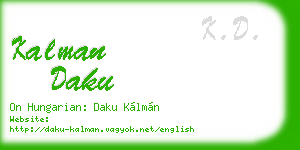 kalman daku business card